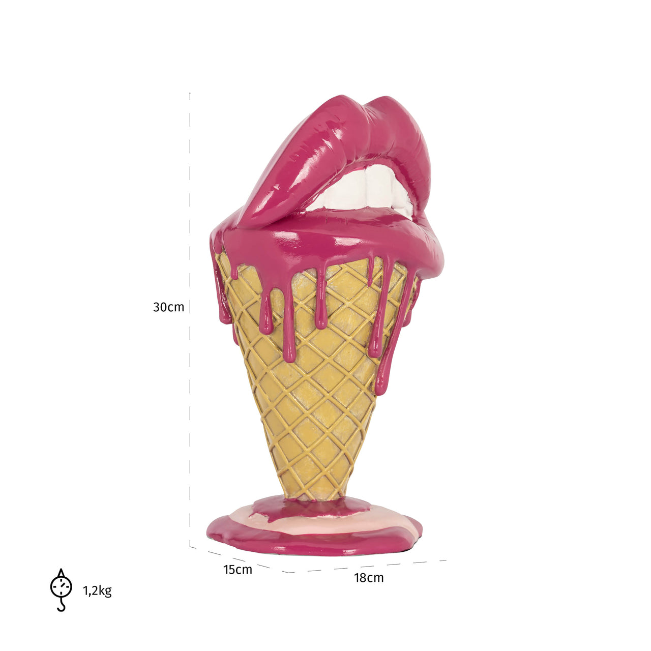 Decorative object Lips pink