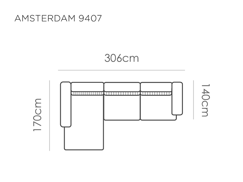 Sofa Amsterdam - Brown - Lounge Left