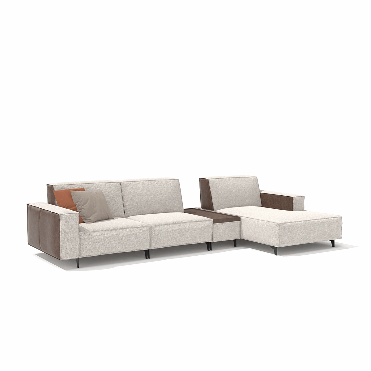 Sofa Cavalier - Light Beige 344x160x100cm - Lounge Left