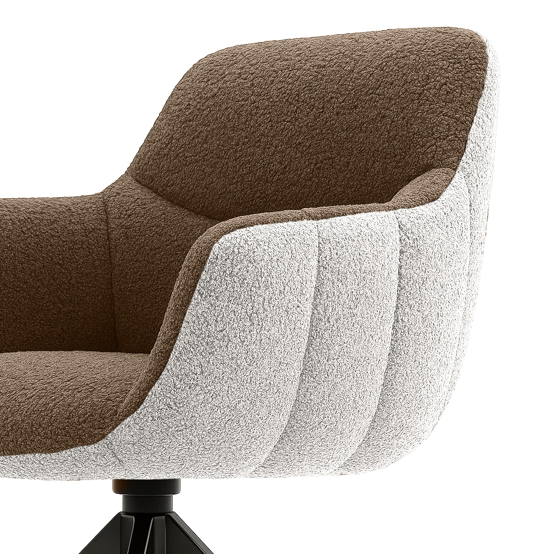 Chair - Ferrara White Bouclé + Brown Bouclé