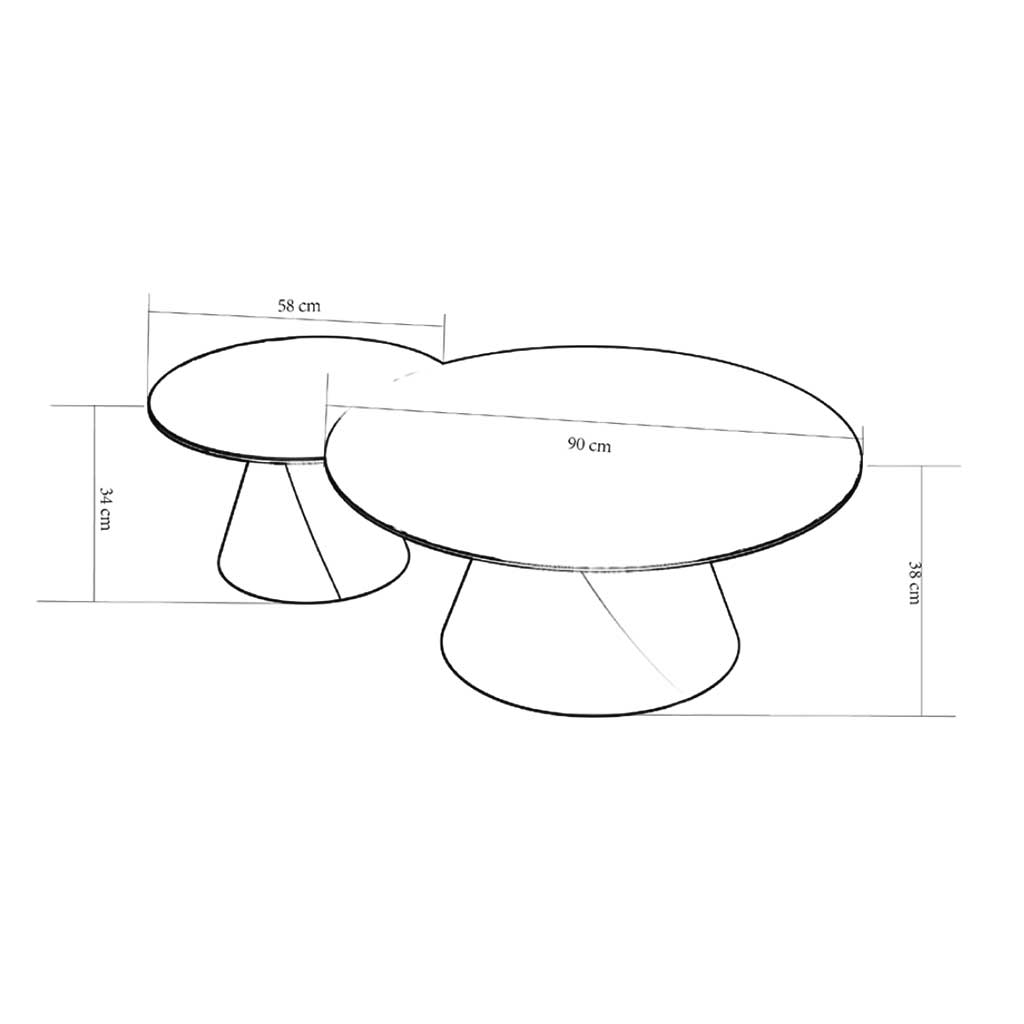 Coffee Table Iwaki – Ceramic Grey Ø90cm