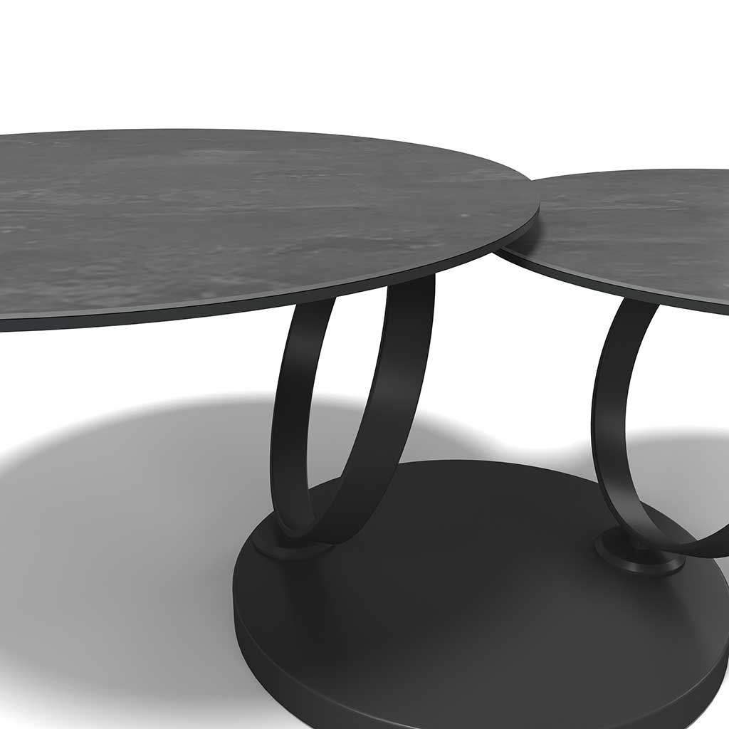 Coffee Table ONTAKE – Ceramic Dark Grey Ø80 - Ø135cm