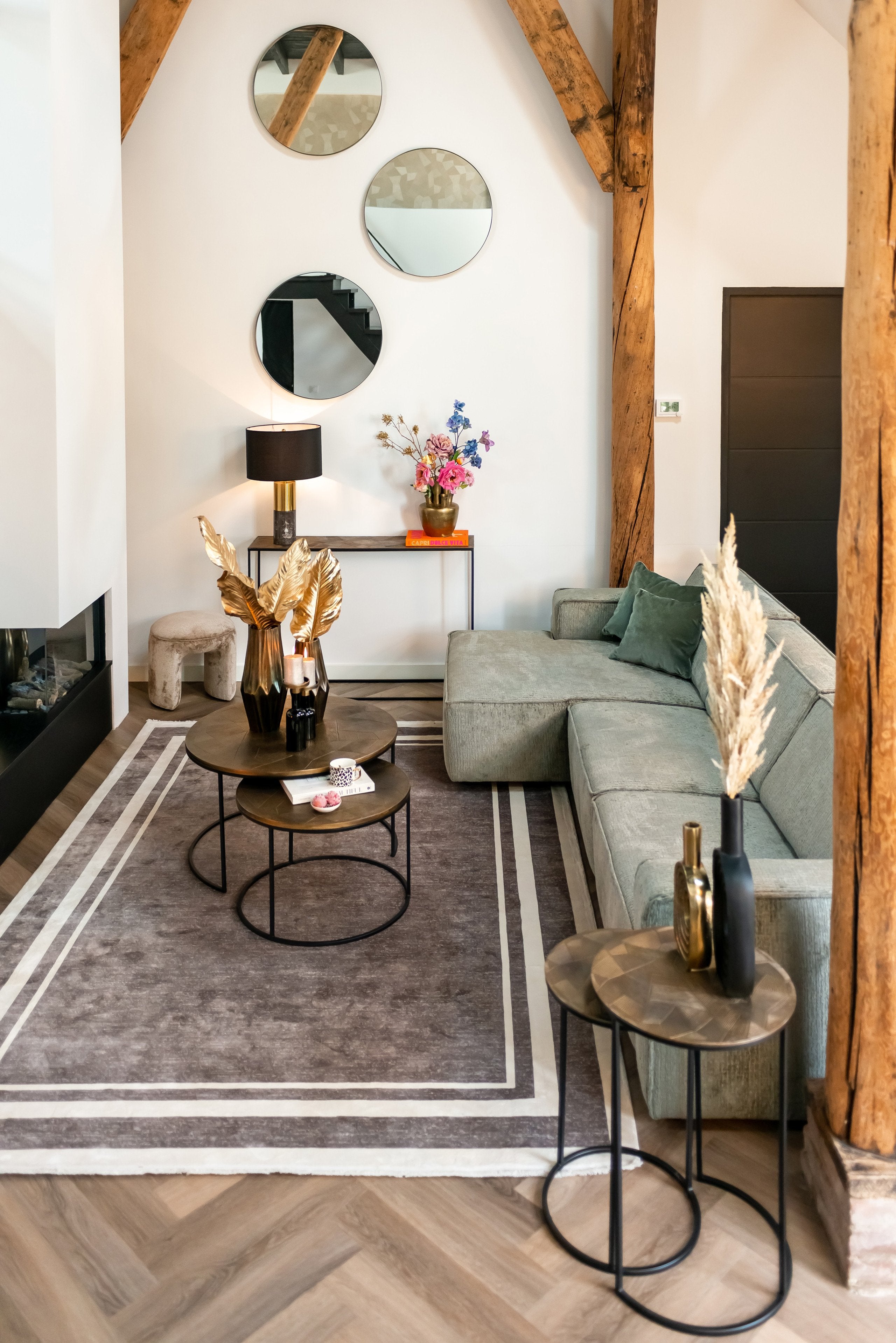 End table Tulum brushed gold (Set of 2)