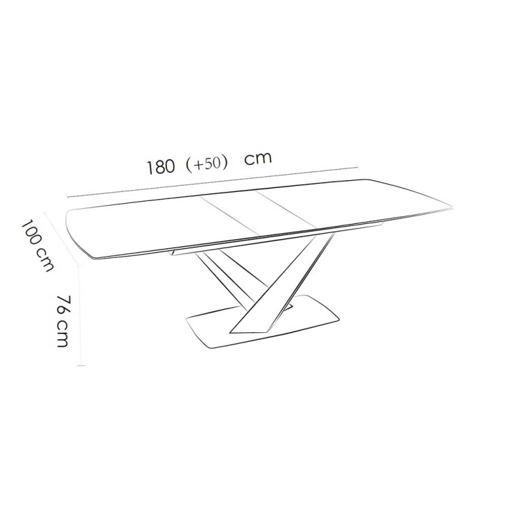 Dining Table Triumph - Ceramic Travertine 180cm | Extendable 230cm