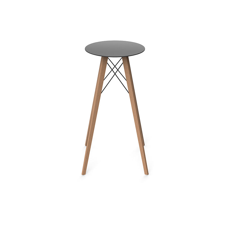 Faz - Wood High Table Ø50X105 Cm