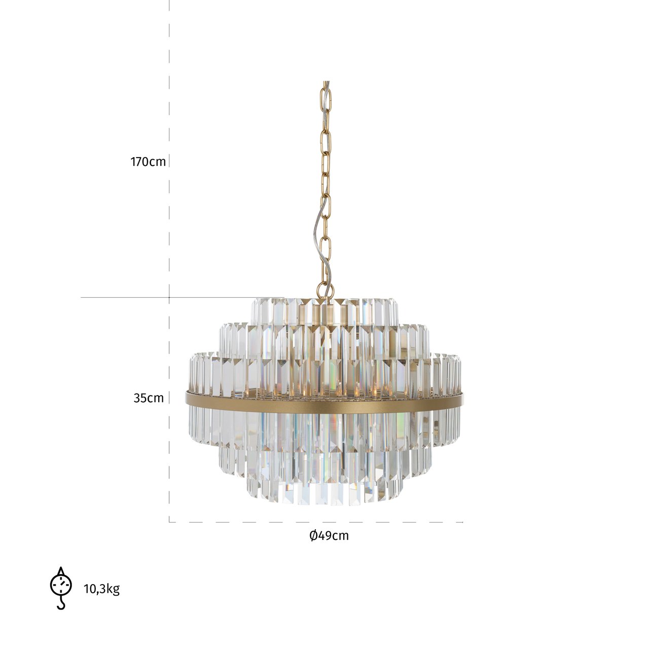 Chandelier Desire brushed gold small