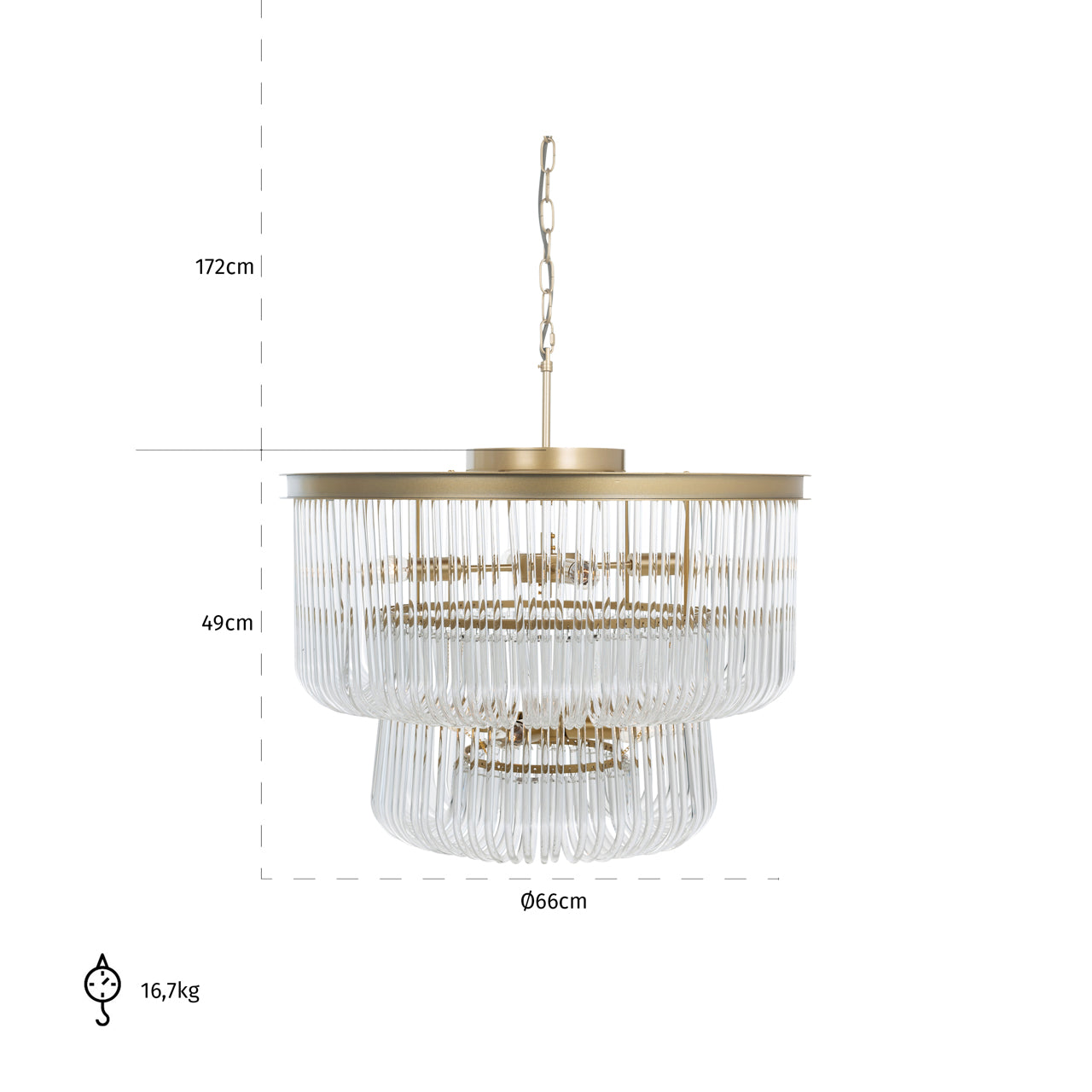 Chandelier Romy brushed gold