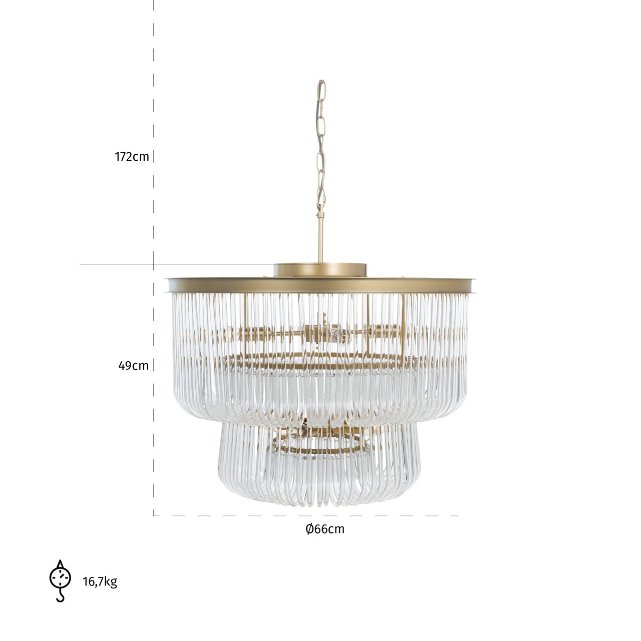 Chandelier Romy brushed gold