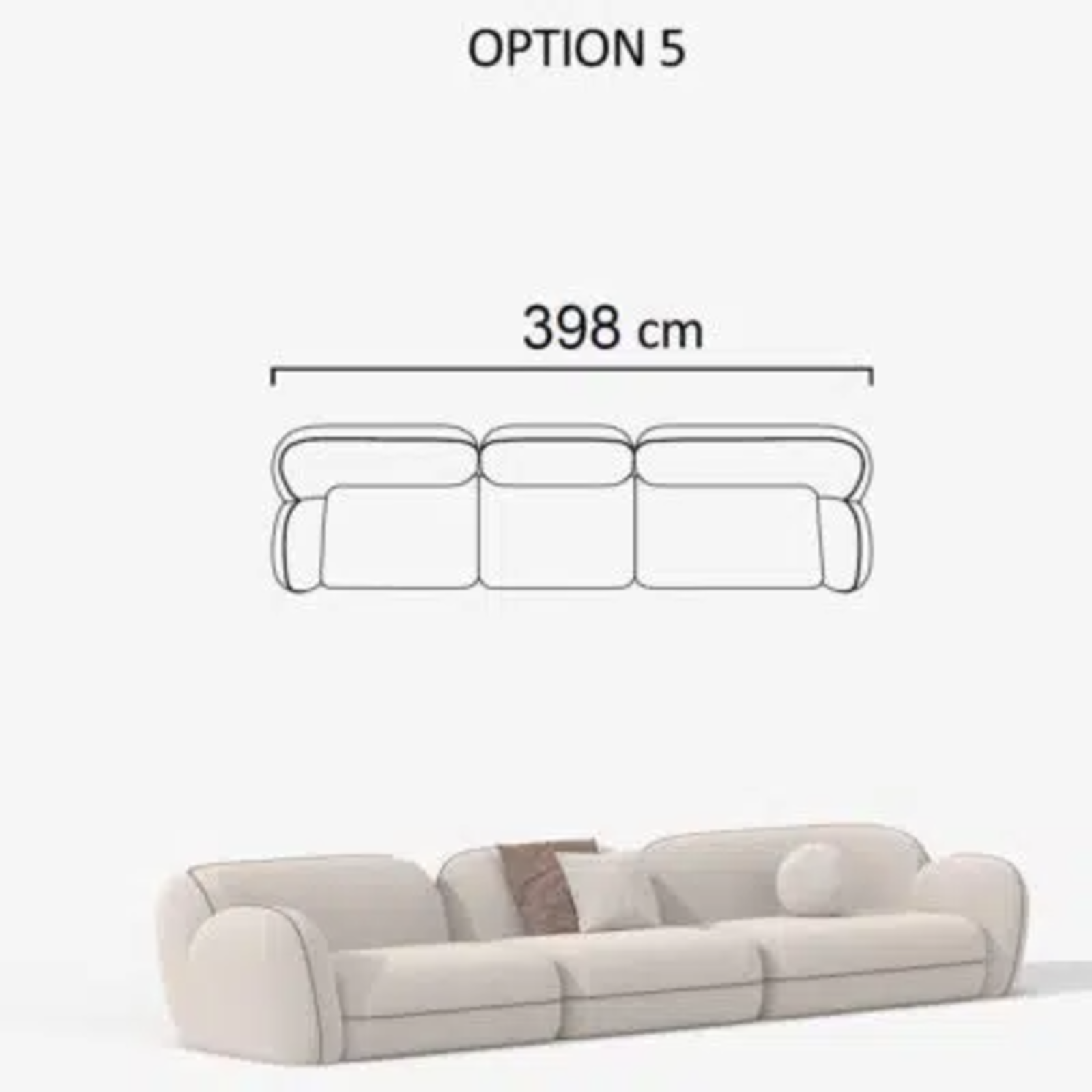 Sofa Aicon Creme 398cm