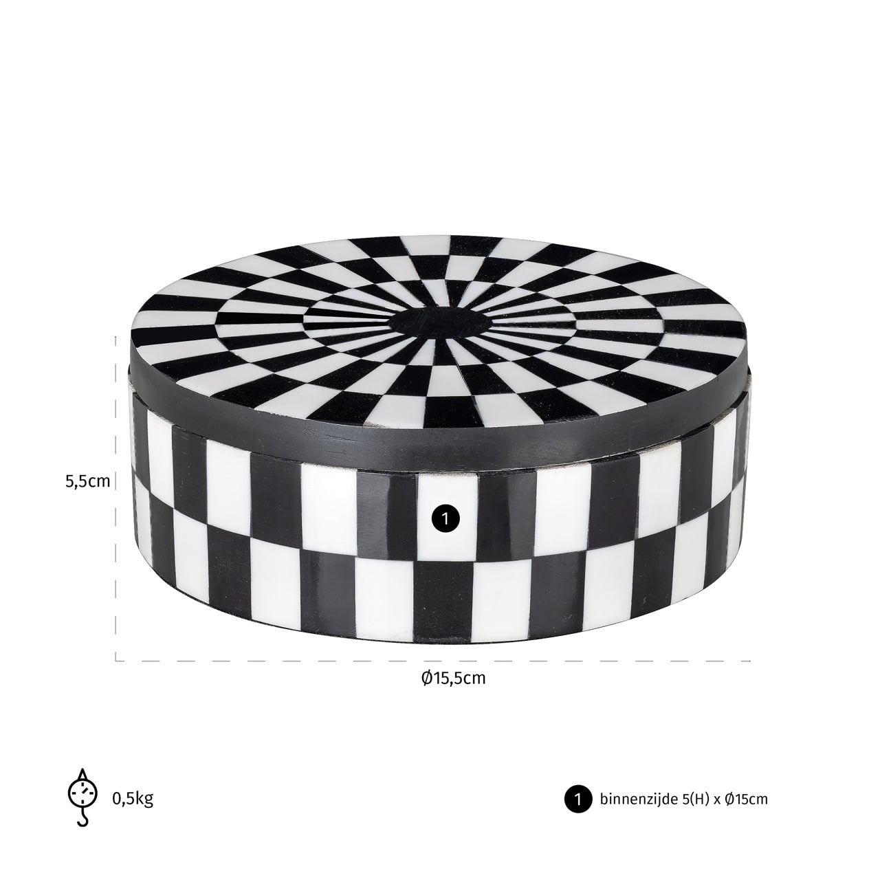 Storage box Nore black/white