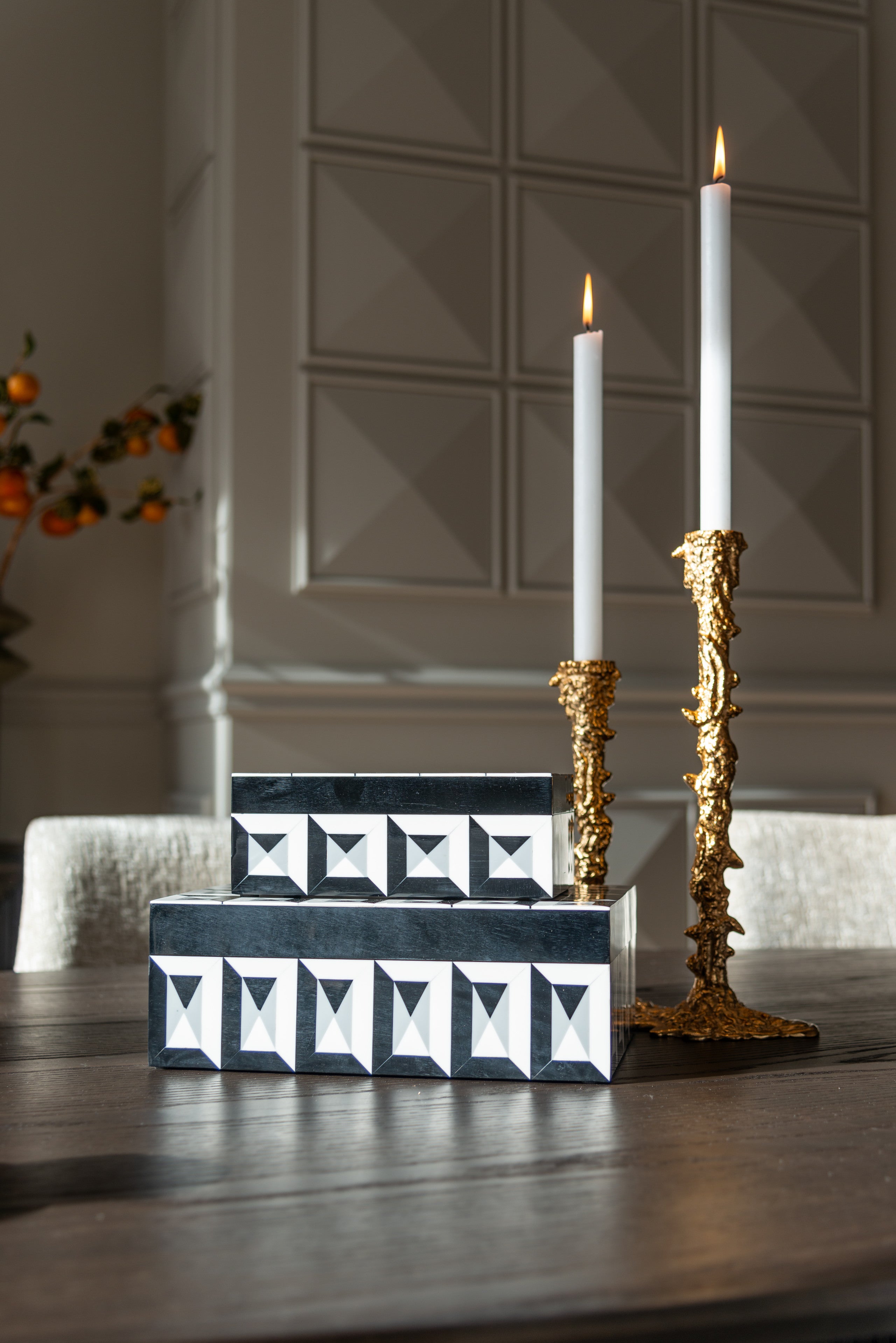Storage box Licia black/white large