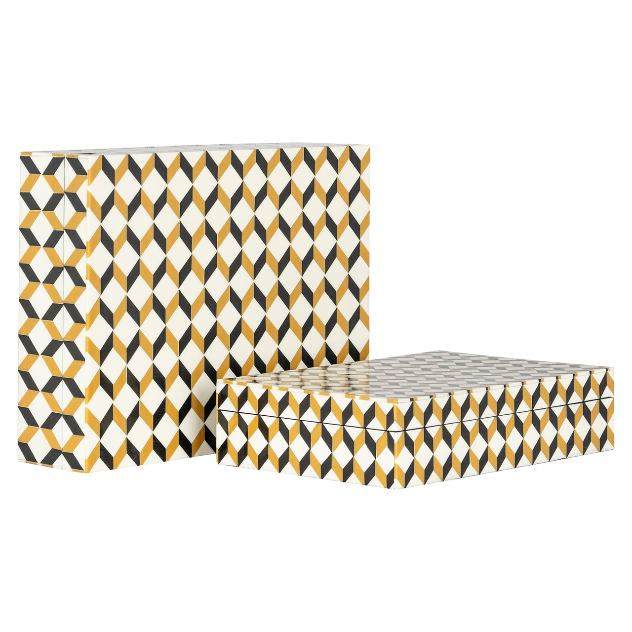 Storage box Frences set of 2 (Black/gold)