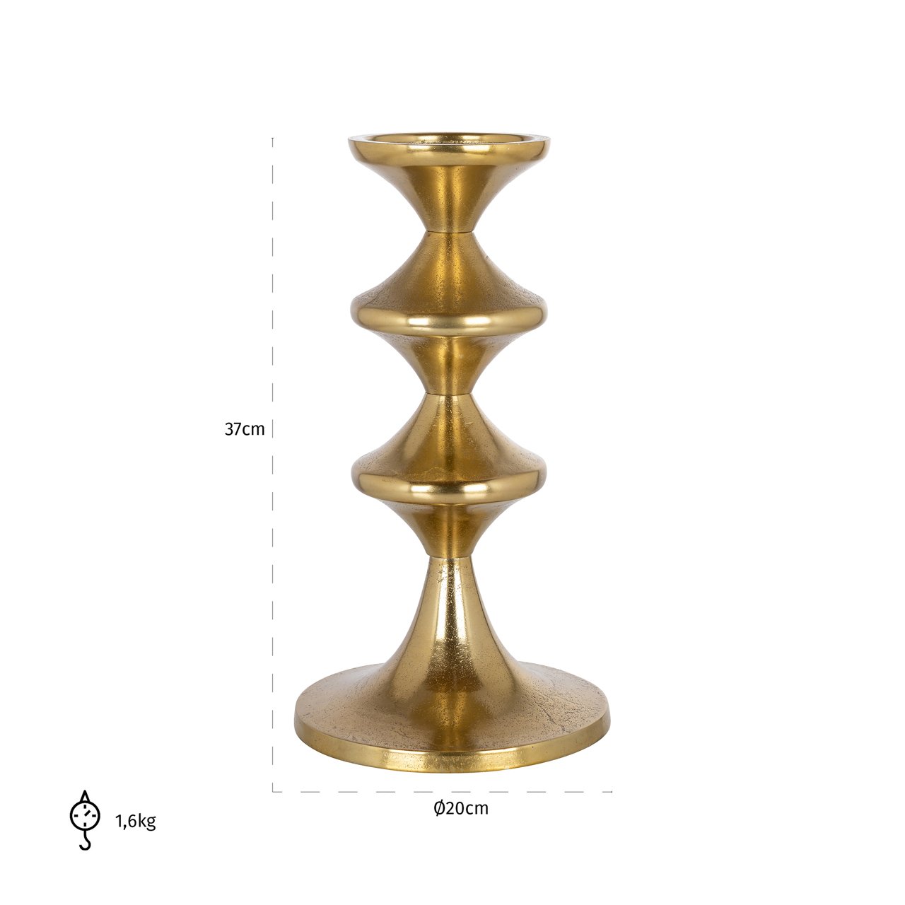 Candle holder Ayden gold small