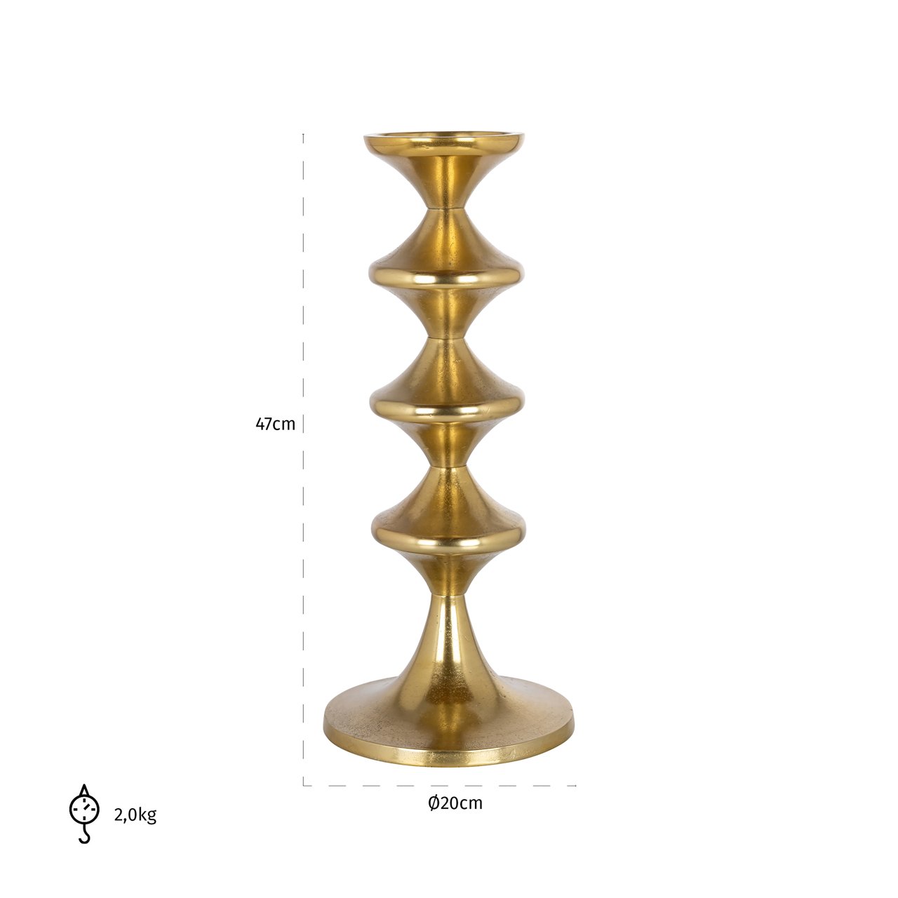 Candle holder Ayden gold large