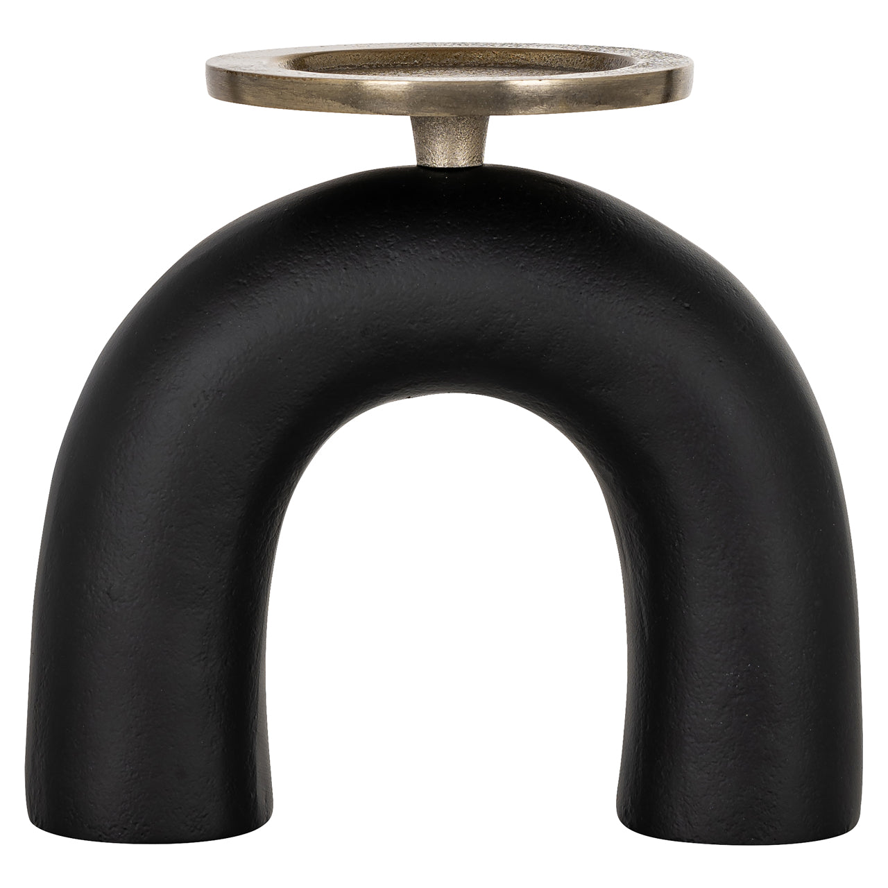 Candle holder Livi black/gold small
