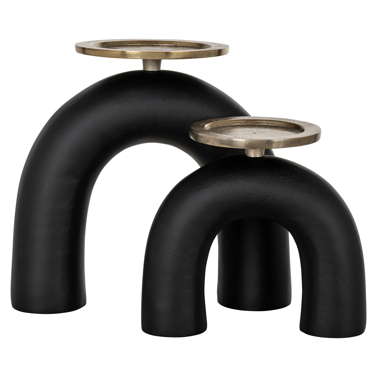 Candle holder Livi black/gold small