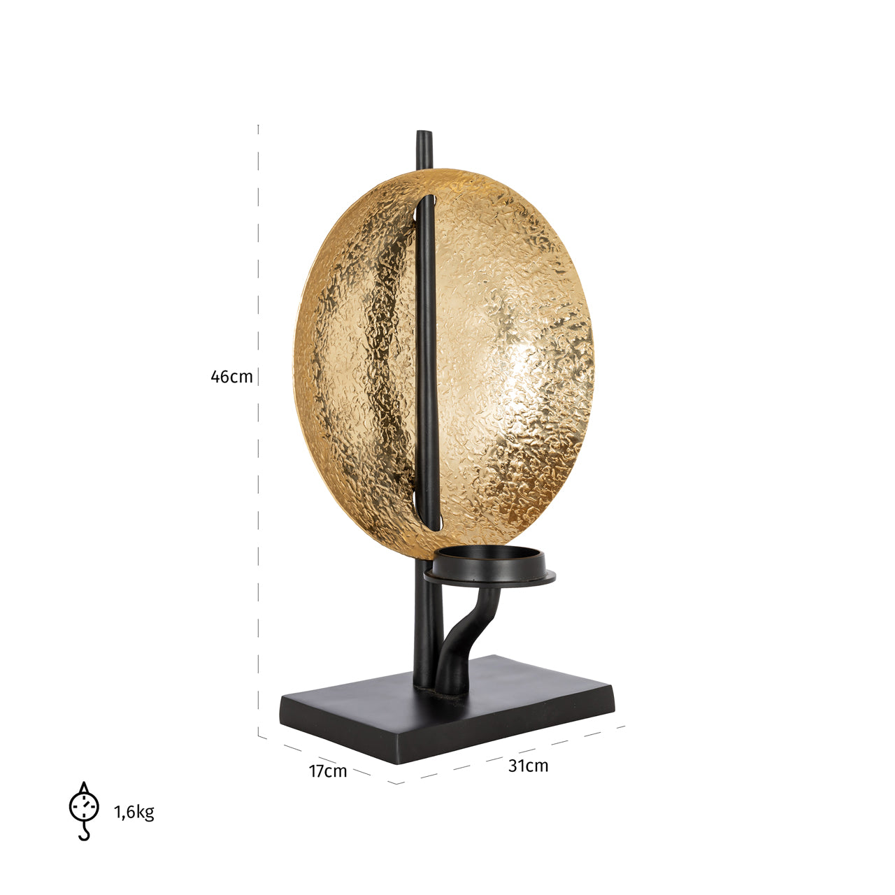 Candle holder Chayra black/gold