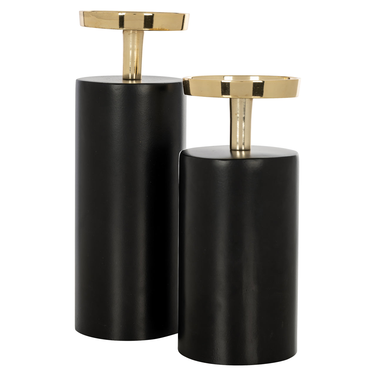 Candle holder Caya black/gold small