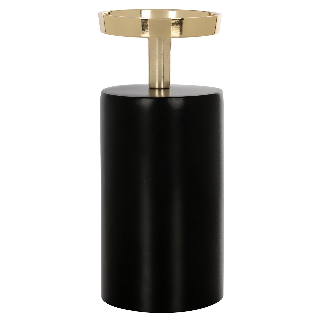 Candle holder Caya black/gold large