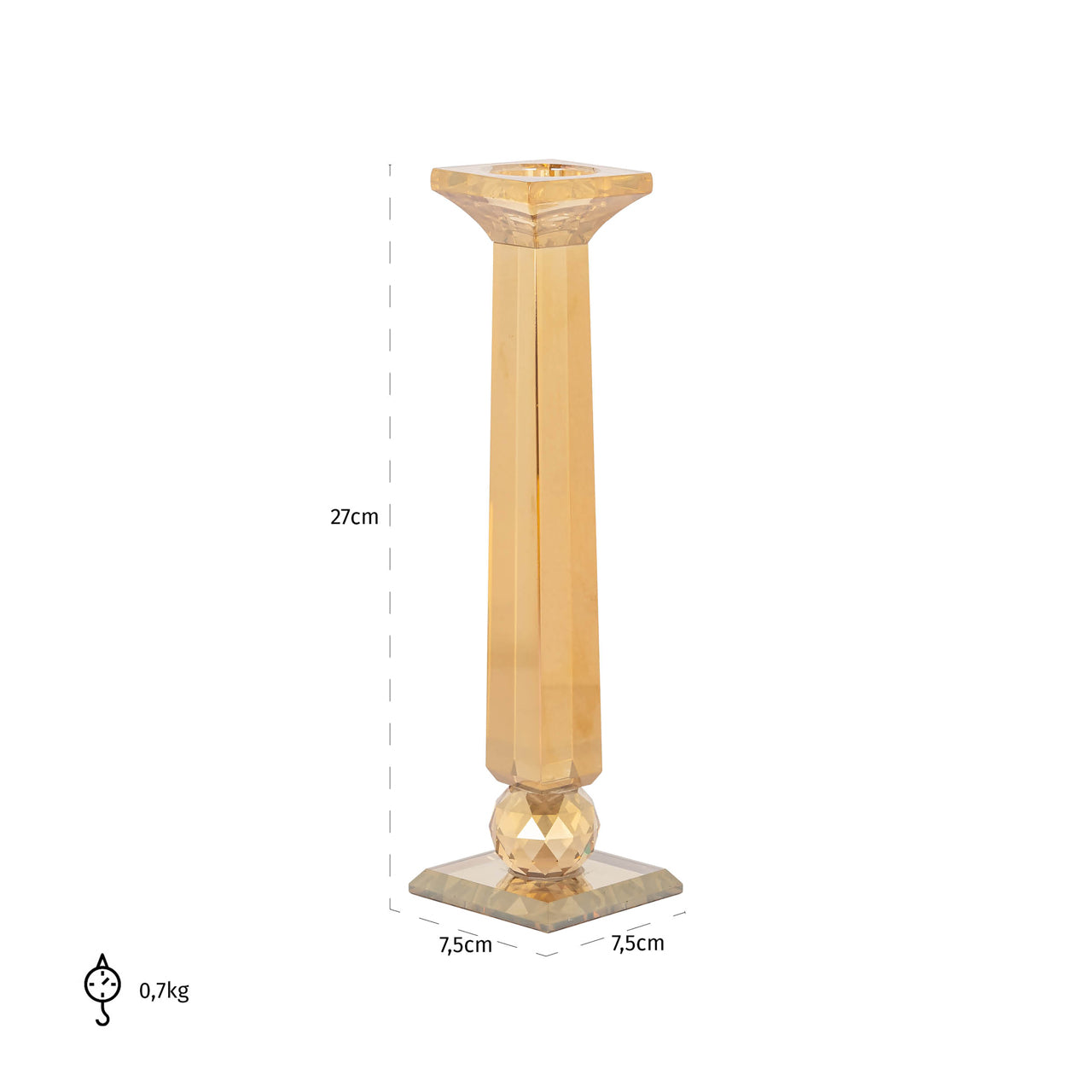 Candle holder Milou amber small