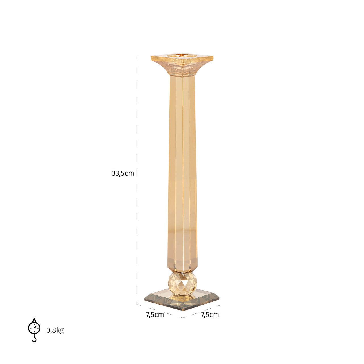 Candle holder Milou amber large
