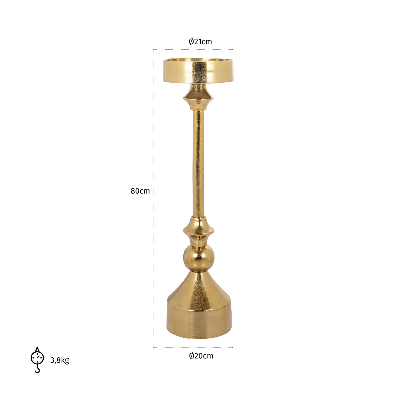 Candle holder Presley gold small