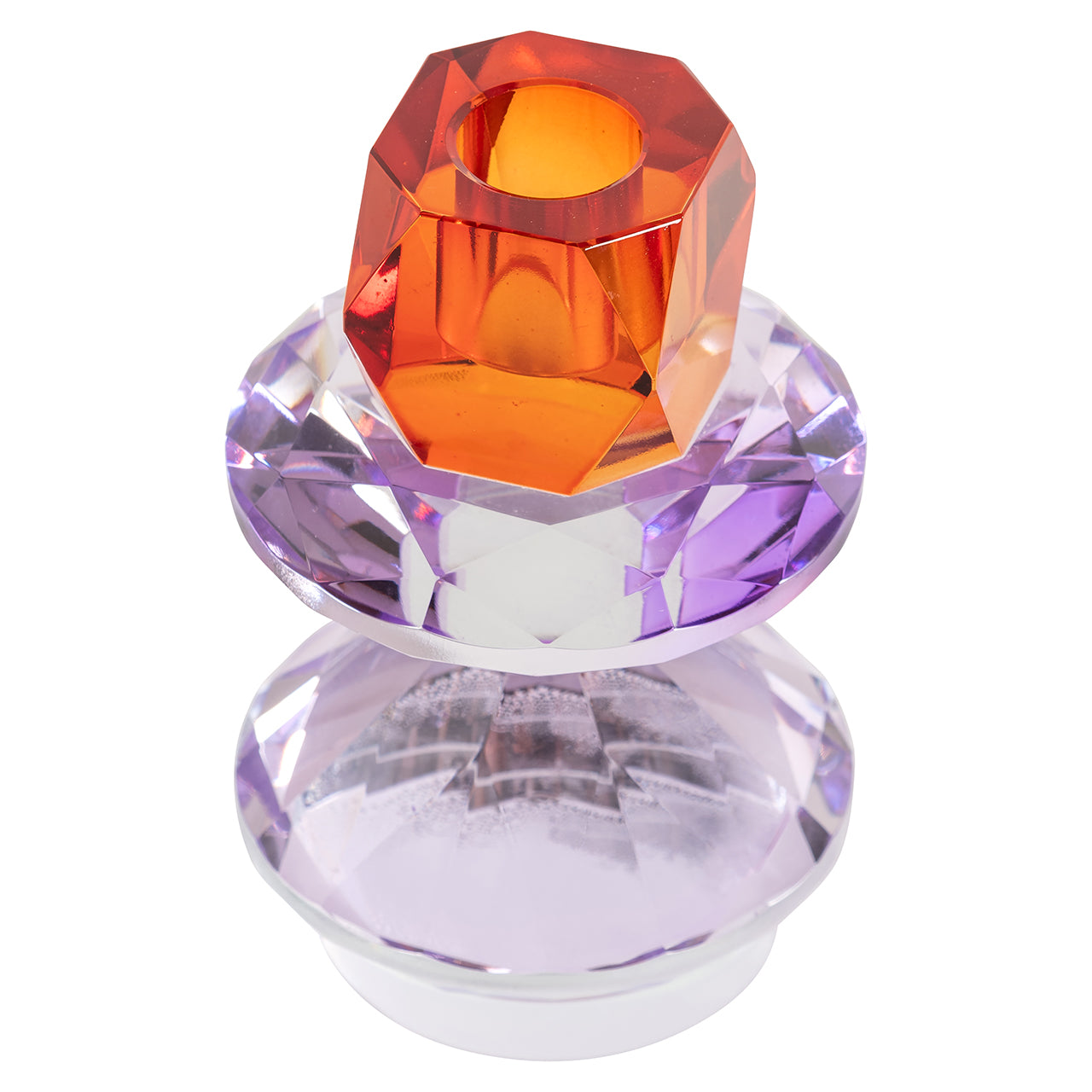 Candle holder Yalena purple small