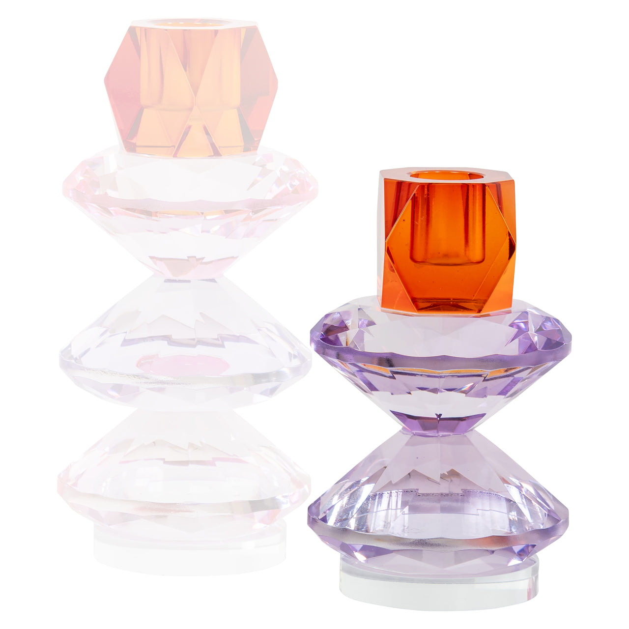 Candle holder Yalena purple small