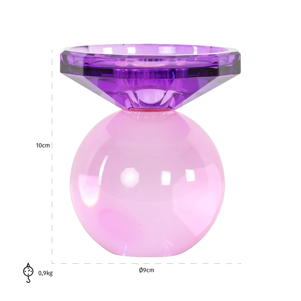 Candle holder Una pink