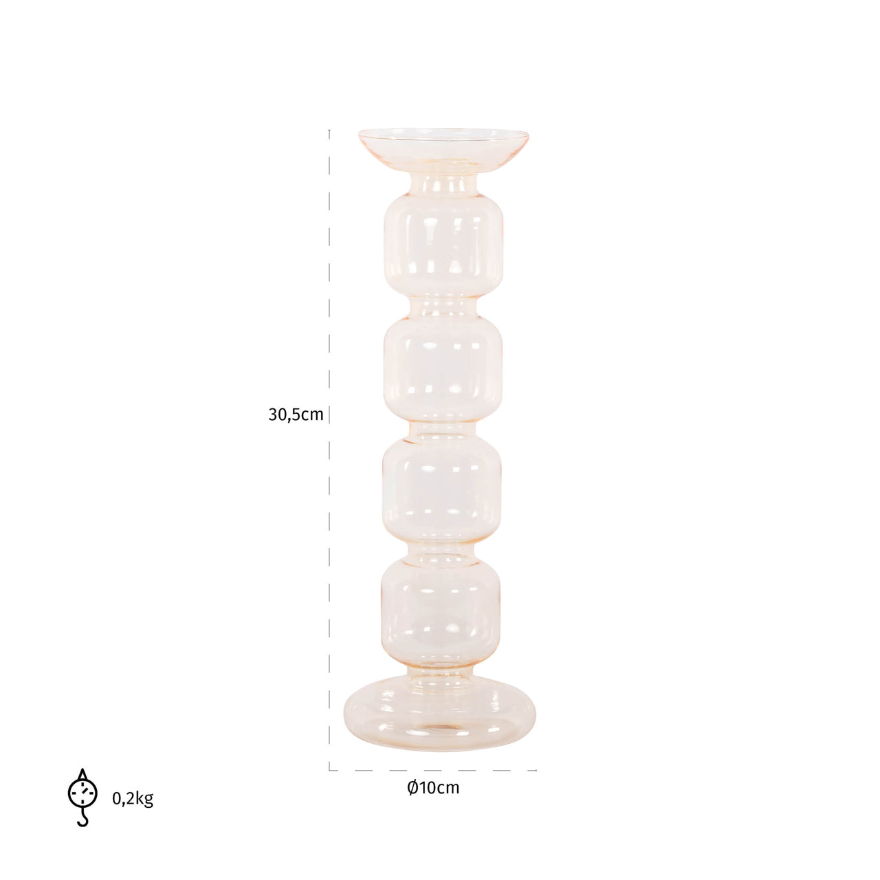 Candle holder Rabia amber medium
