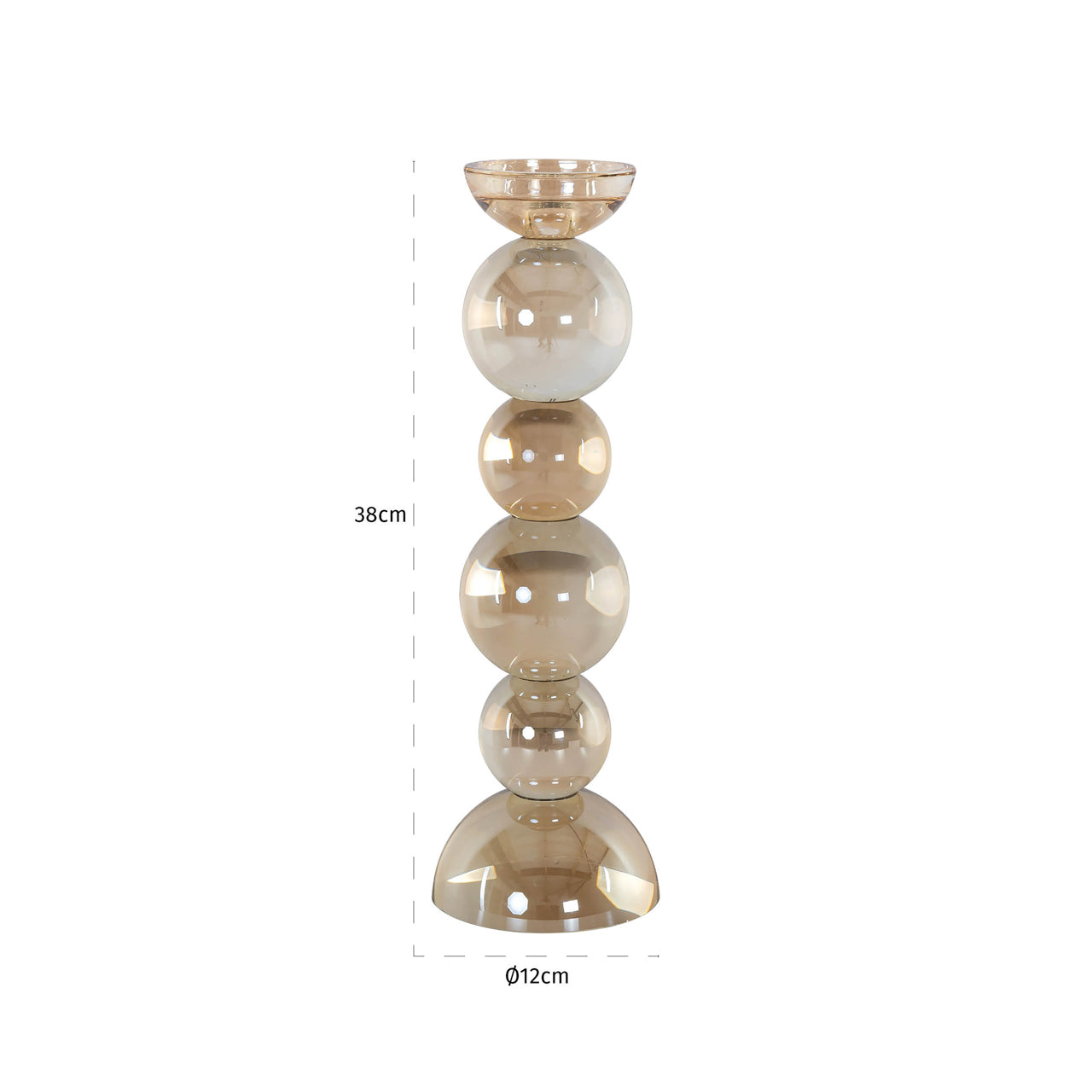 Candle holder Emie brown large
