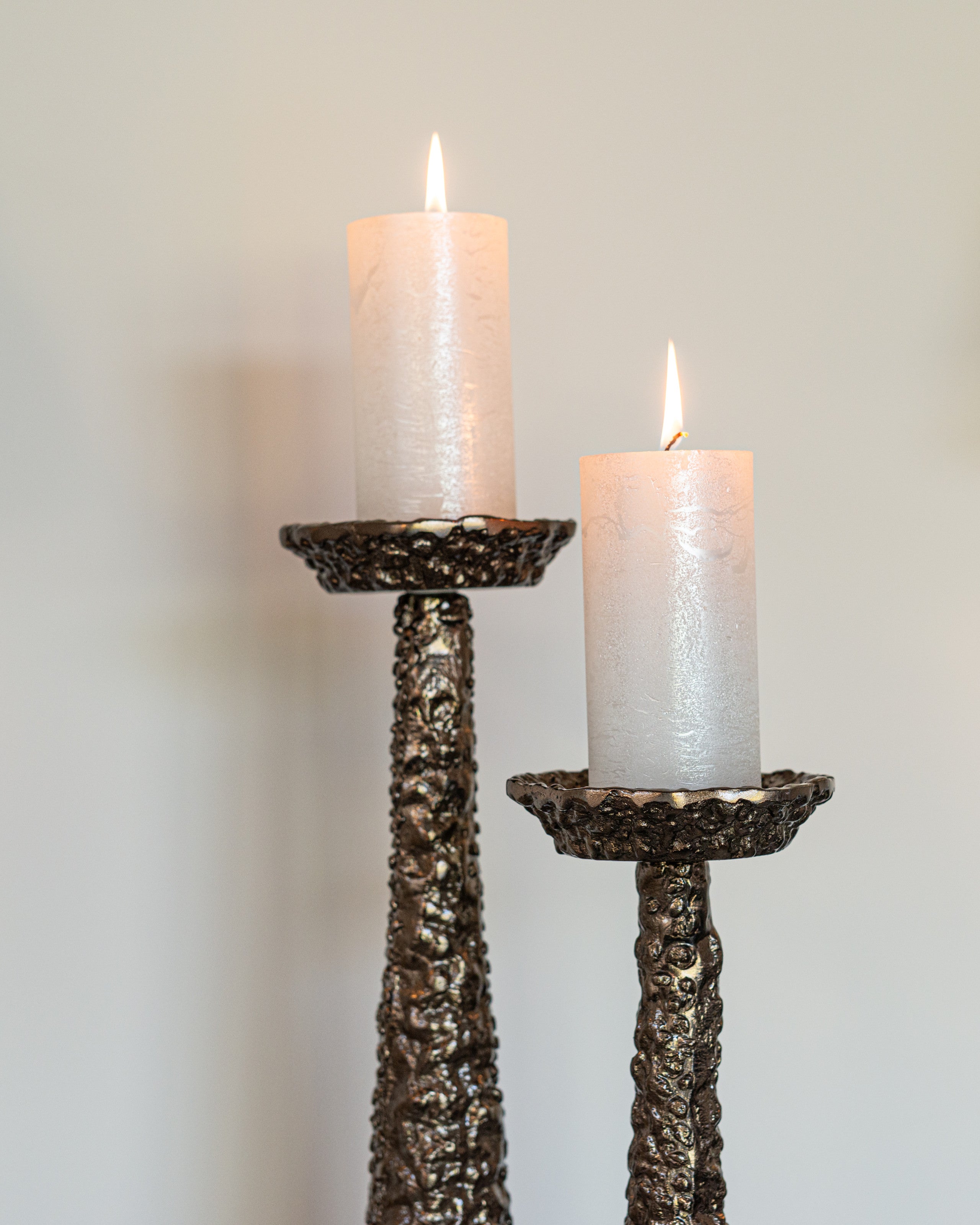 Candle holder Moan brushed gold small