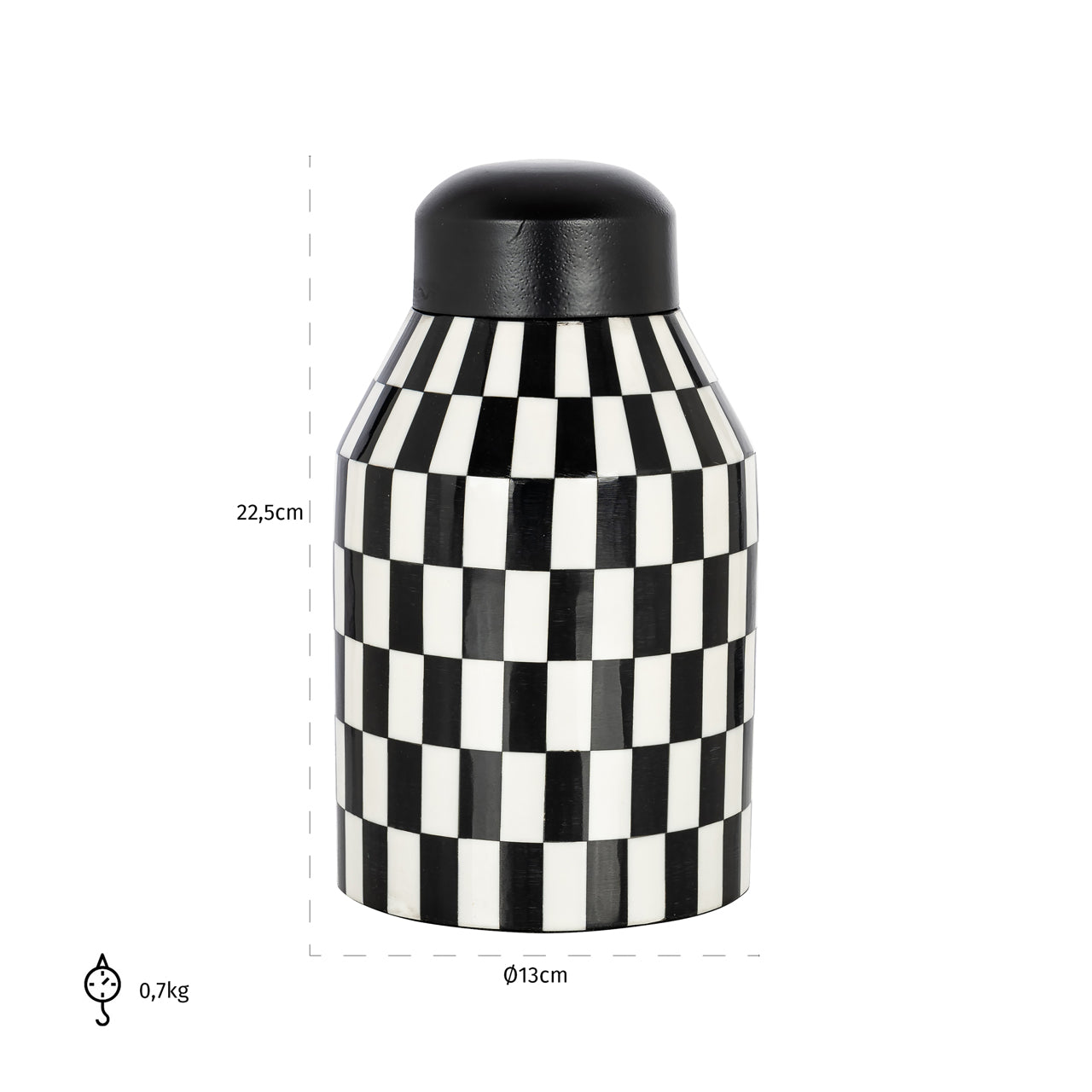 Storage box Malou black/white small