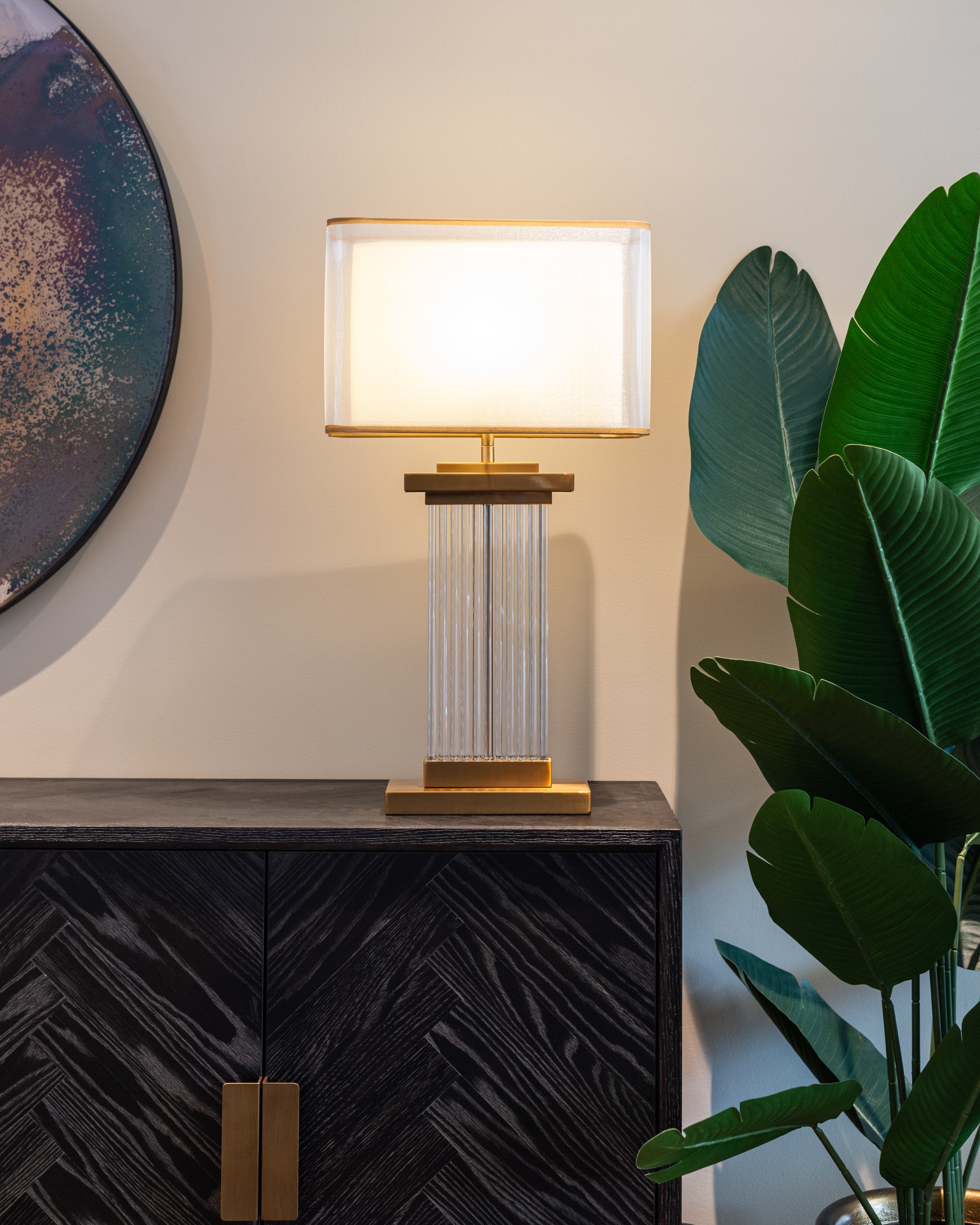 Sideboard Blackbone Messing 4-türig (Schwarz rustikal)