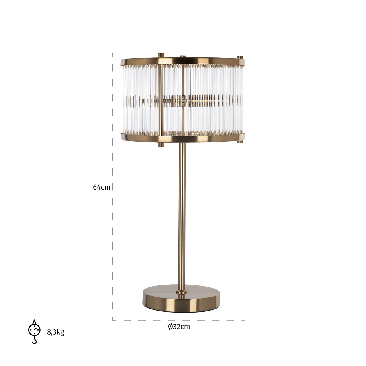Table lamp Loiza brushed gold