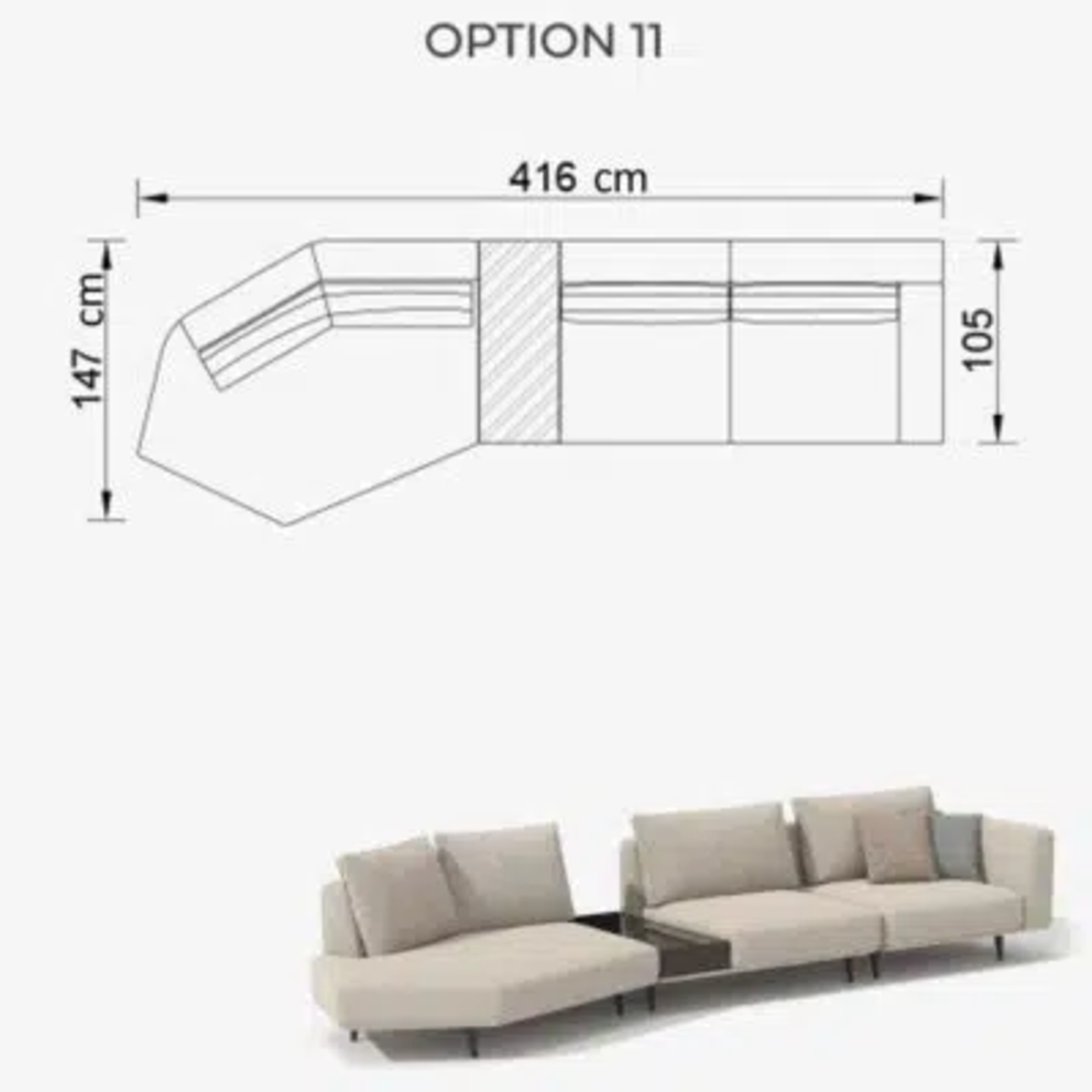 Sofa Love Off-White 416cm