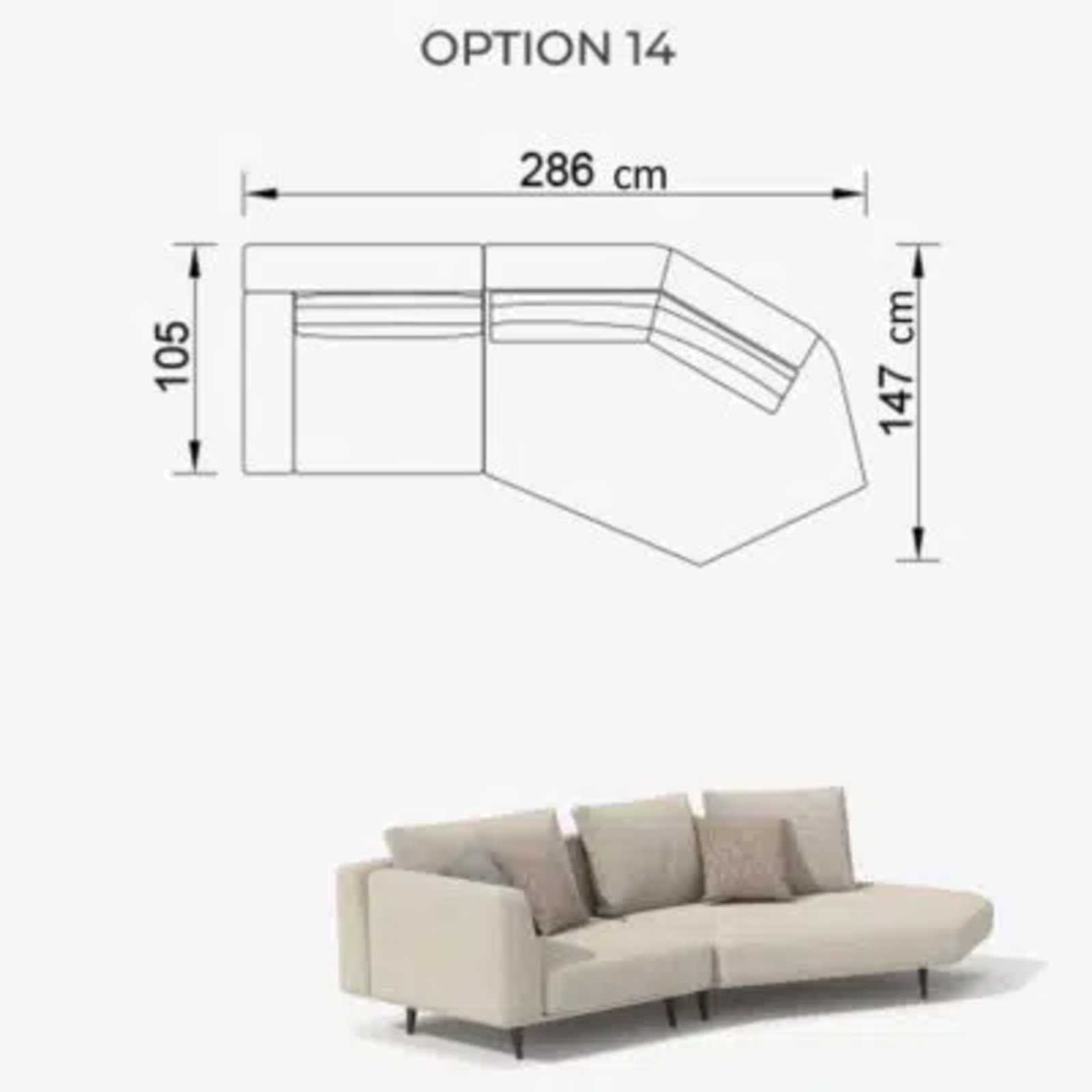 Sofa Love Off-White 286cm