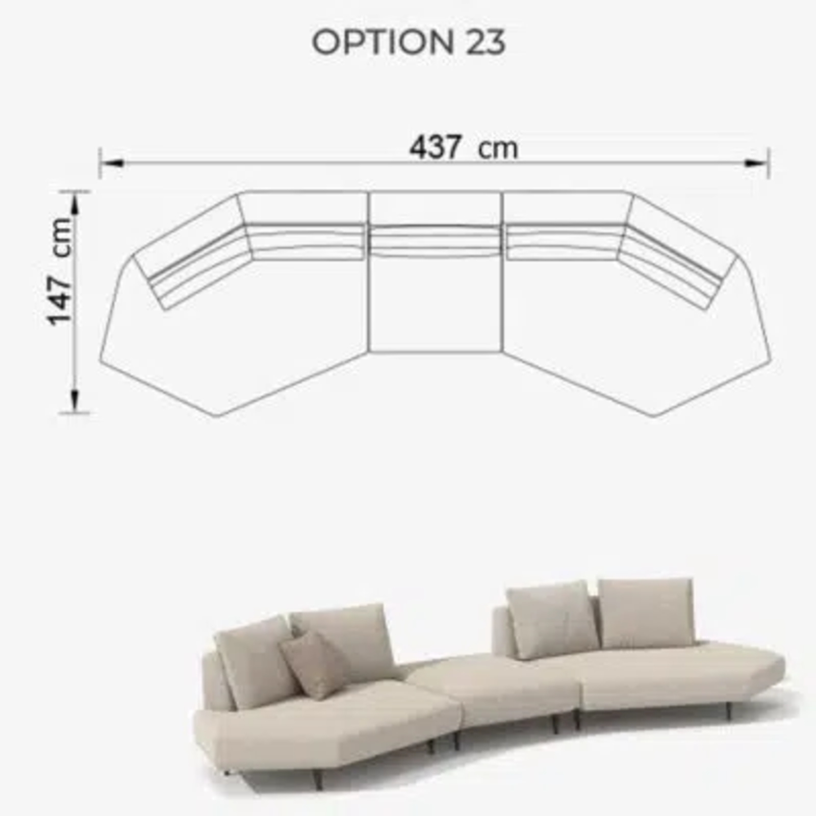 Sofa Love Off-White 437cm