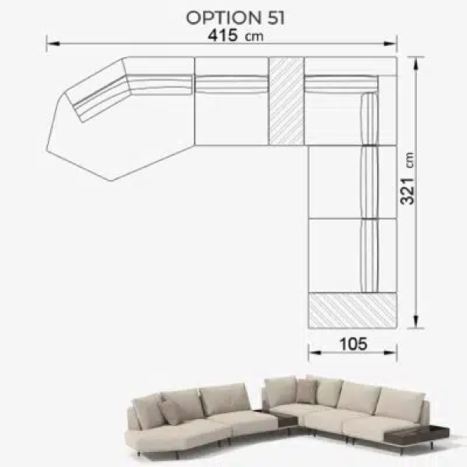 Sofa Love Off-White 415cm
