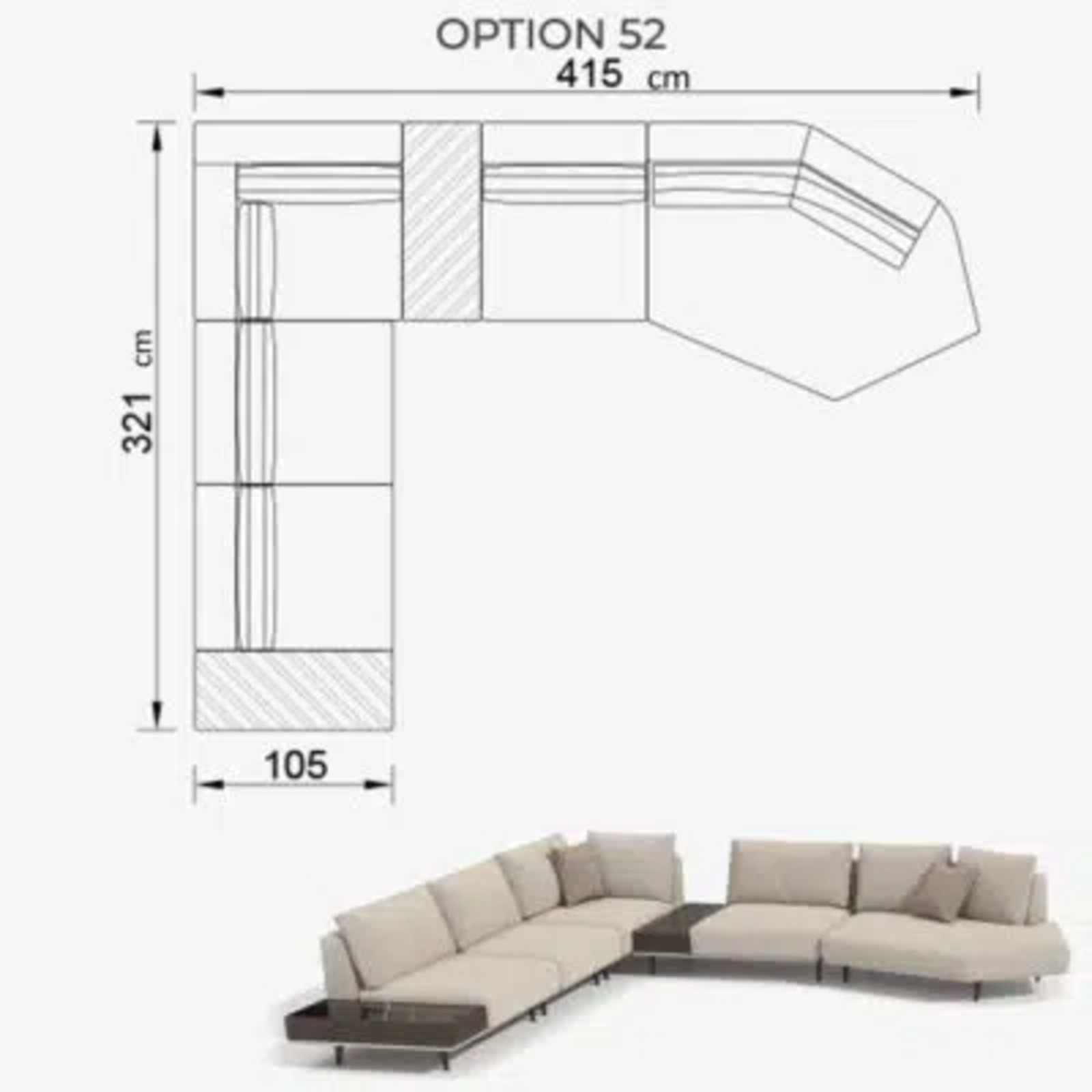Sofa Love Off-White 415cm