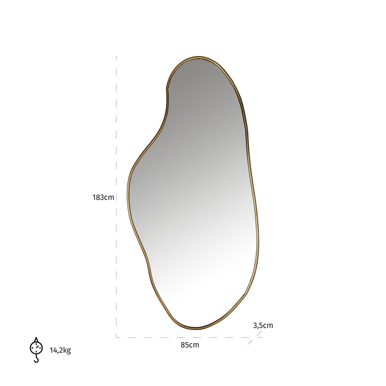 Mirror Alton brushed gold
