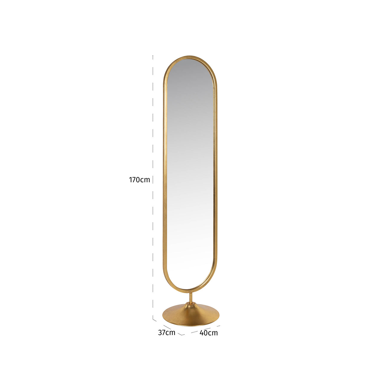 Mirror Moya on stand (Gold)