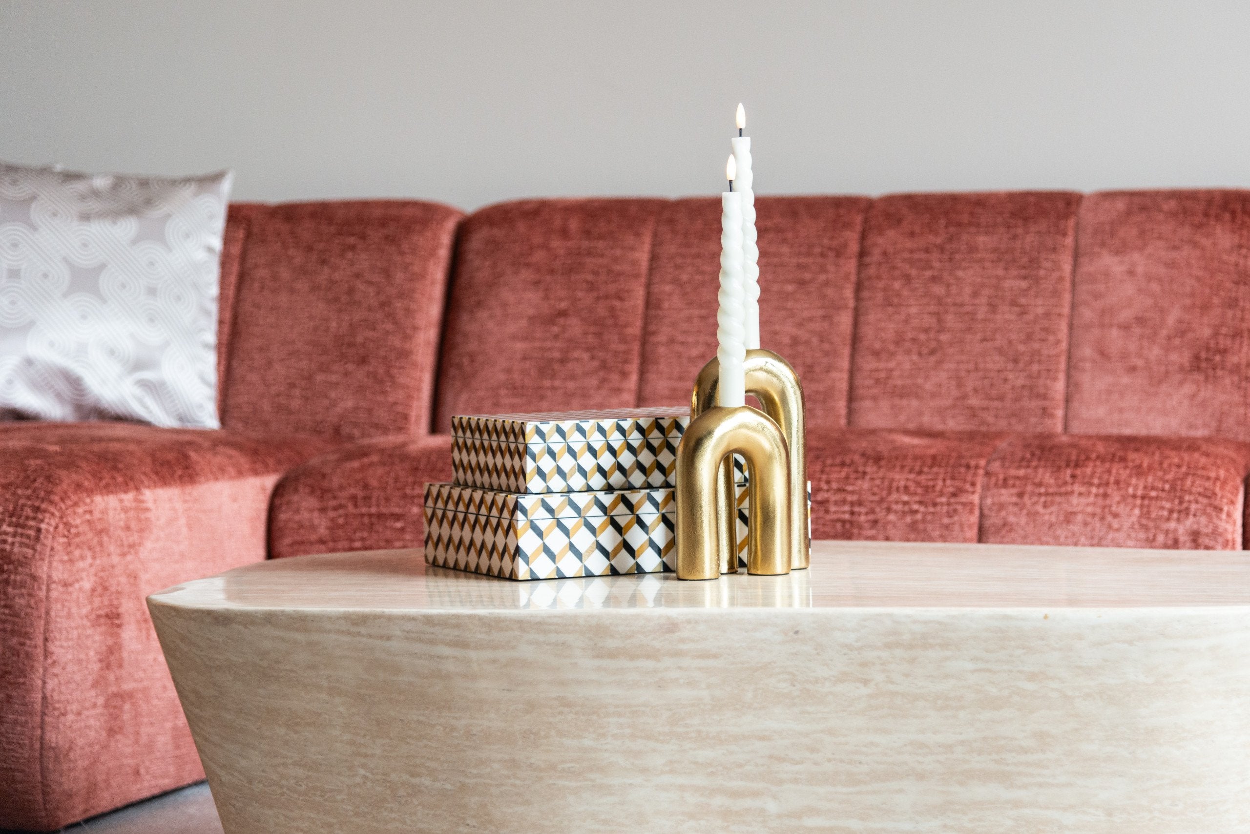 Candle holder Rowin gold large