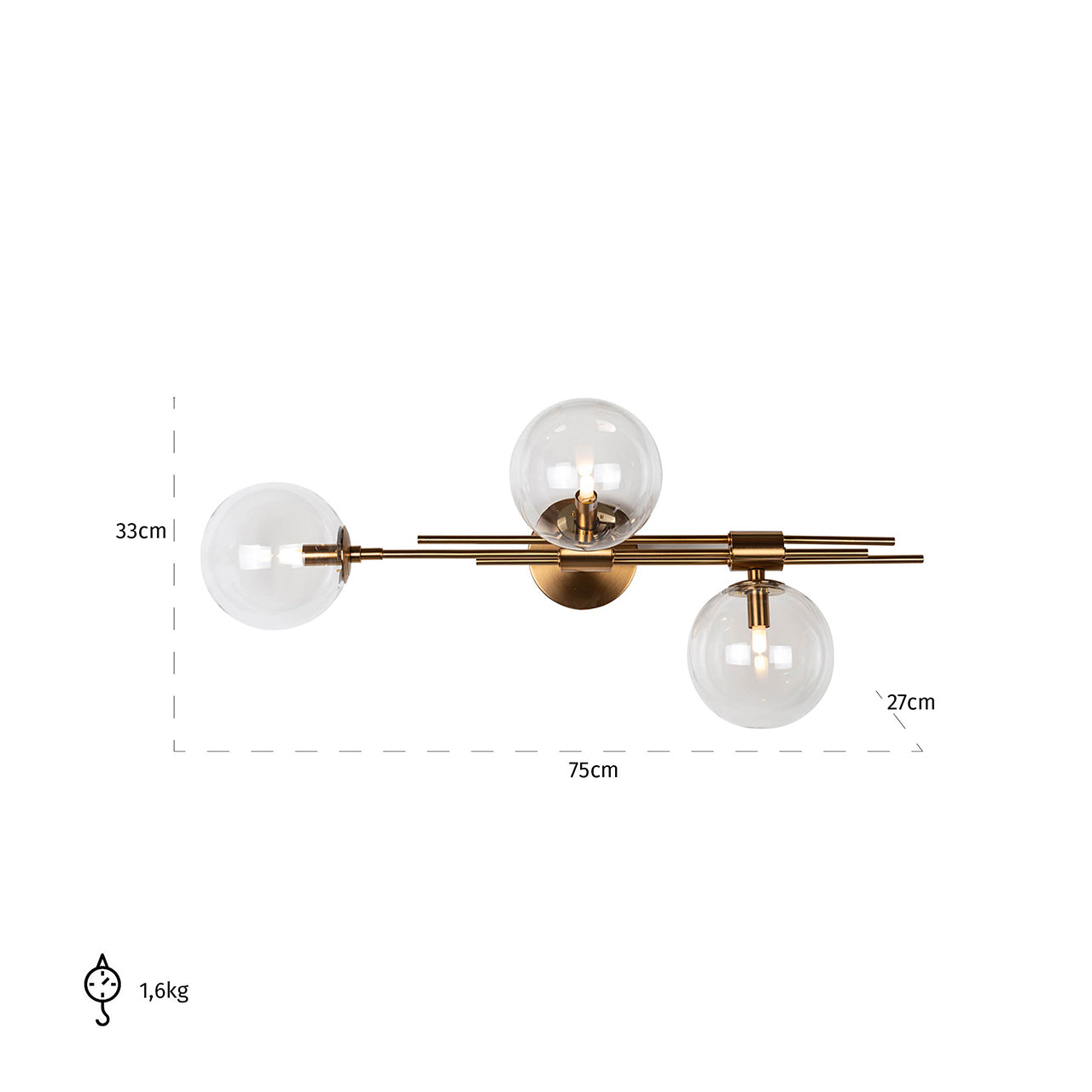 Wall lamp Davine brushed gold