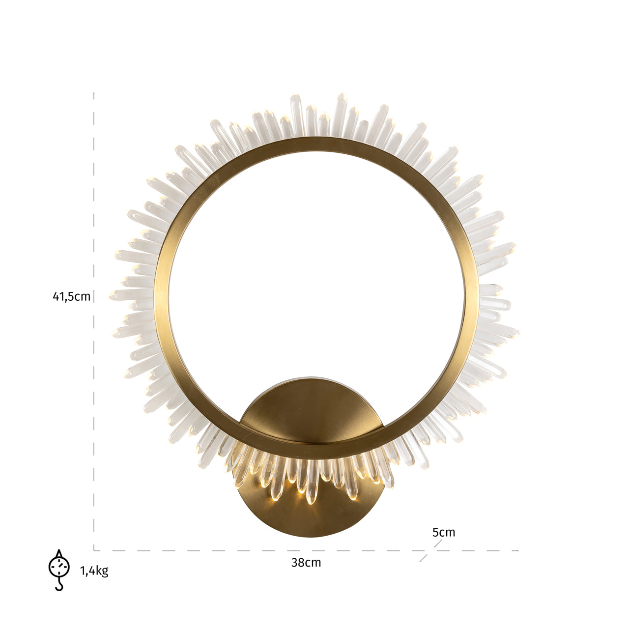 Wall lamp Beau brushed gold