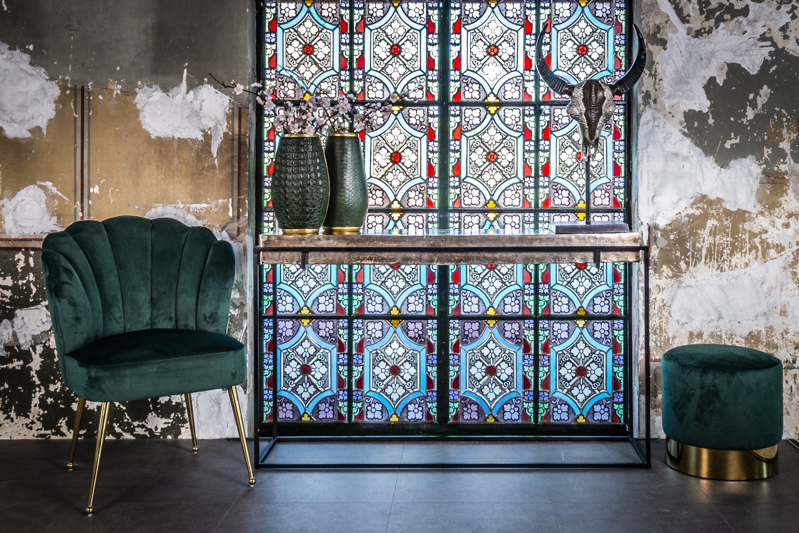 Console Calloway champagne gold