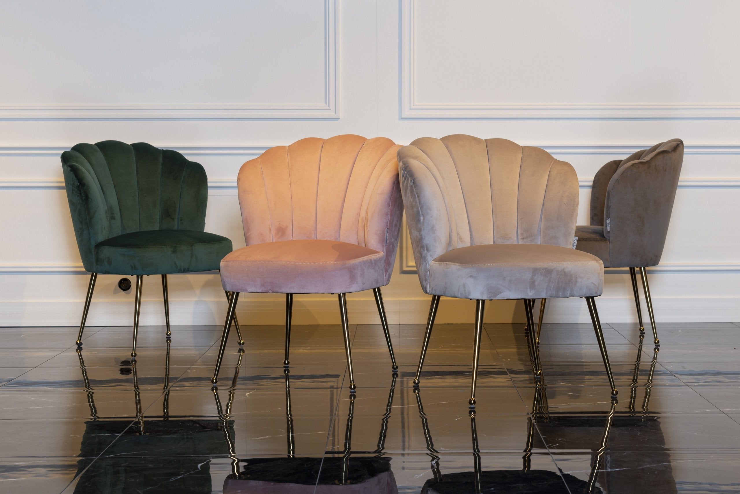 Dining chair Pippa khaki velvet