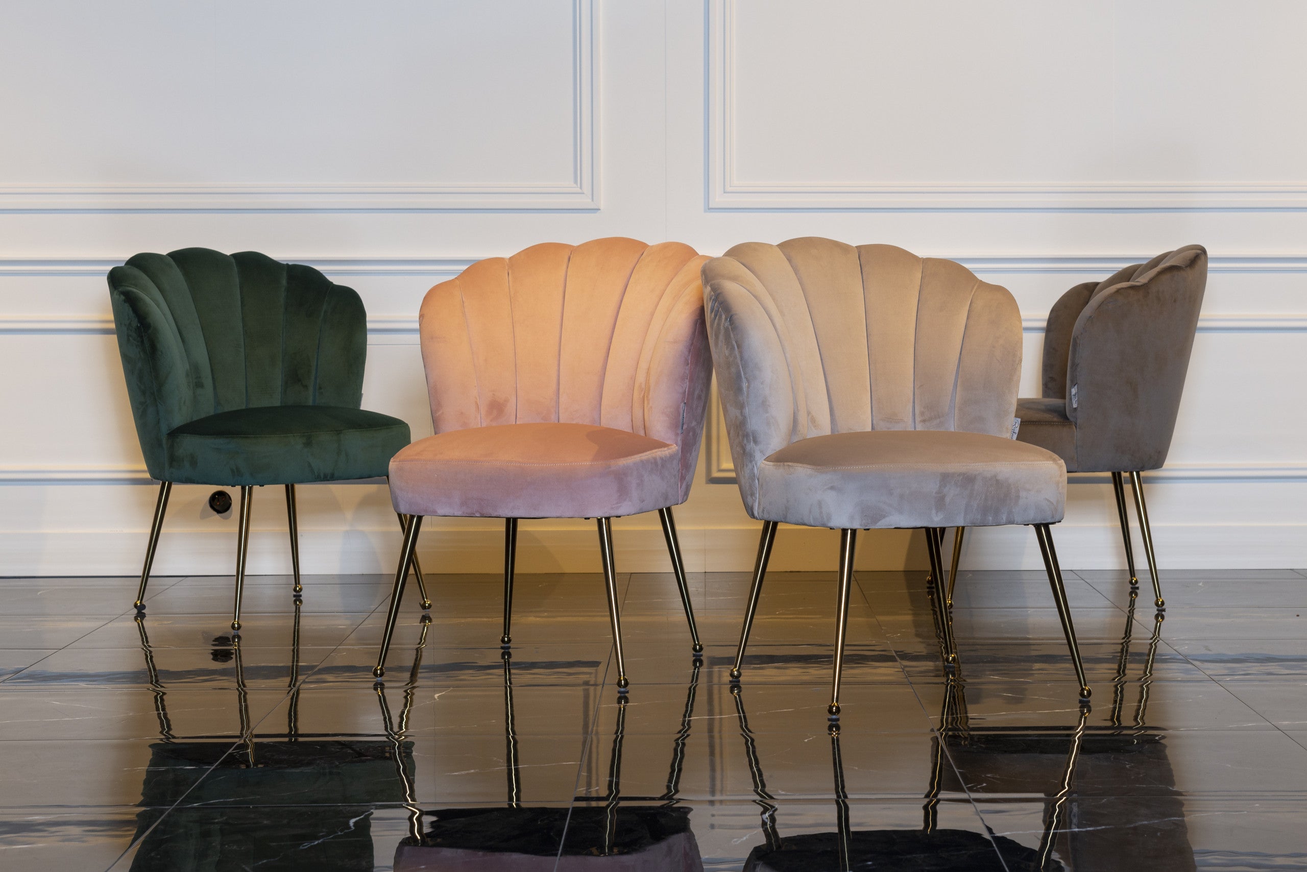 Dining chair Pippa khaki velvet