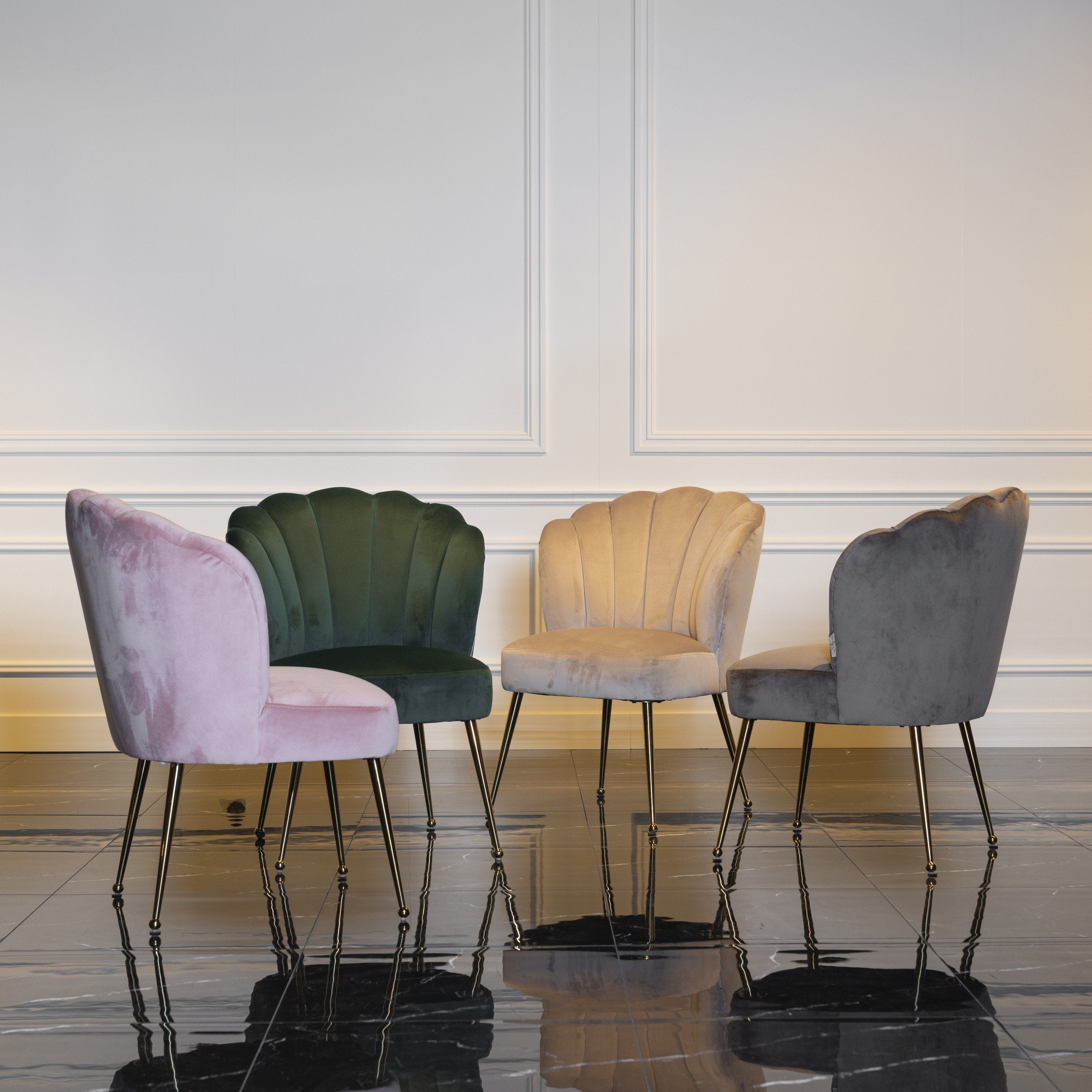 Dining chair Pippa khaki velvet