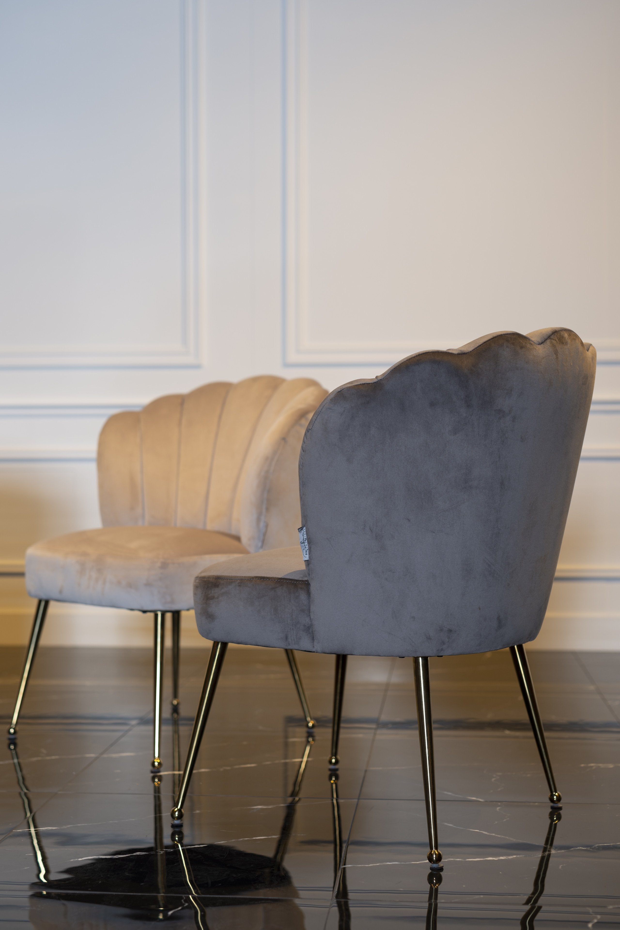 Dining chair Pippa khaki velvet